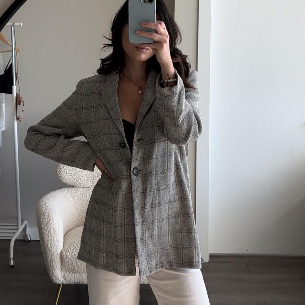 Vintage linen relaxed blazer